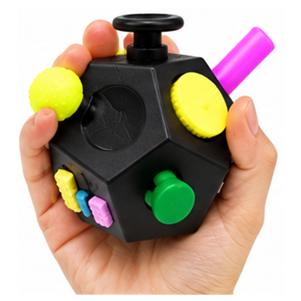 12-Sided Fidget Cube with Carry Case – photo 3