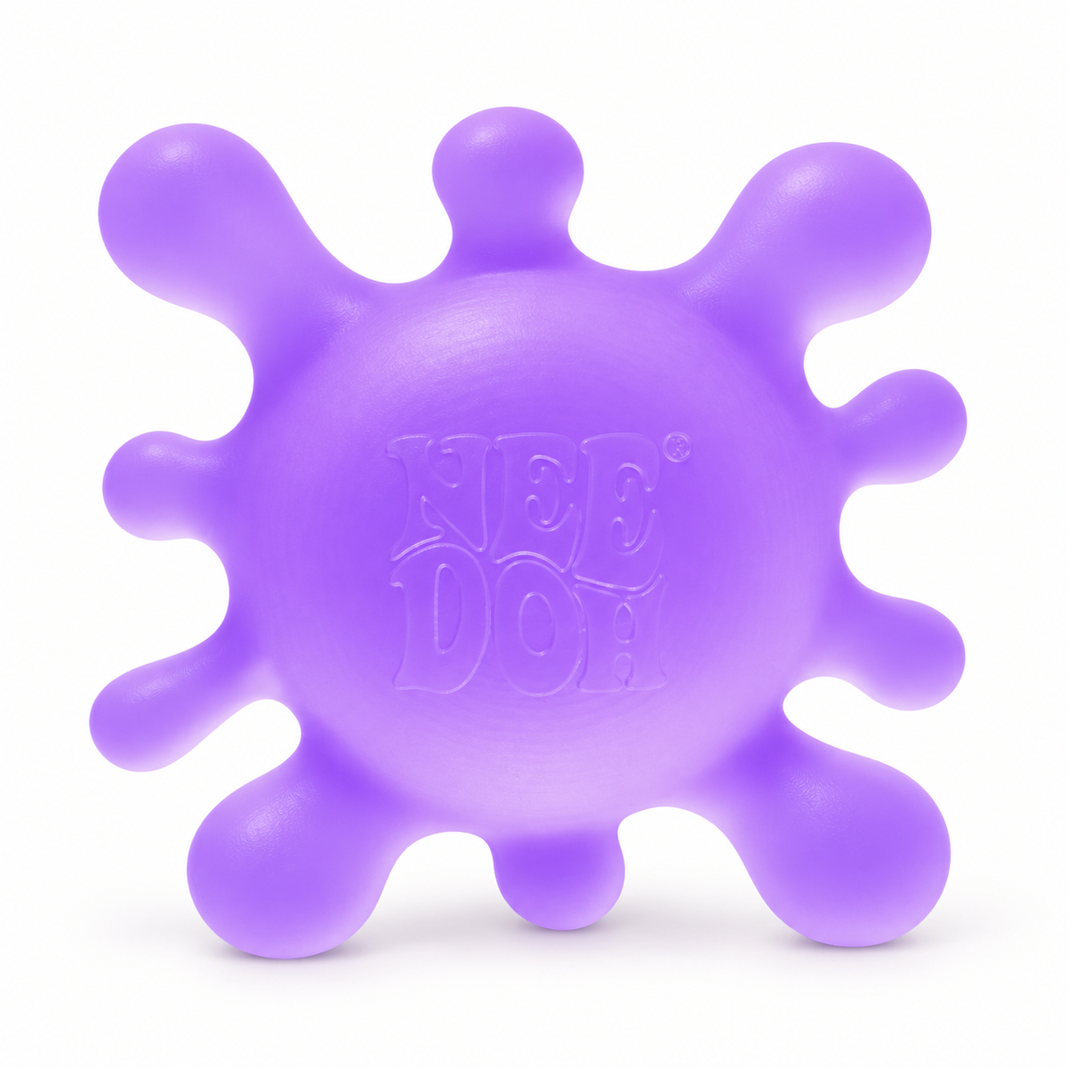 Purple NeeDoh SplootSplat squishy shaped like a splat