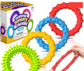 Four textured stretchy bracelets with the box