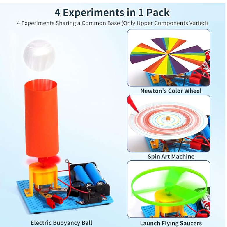 Electric buoyancy ball, color wheel, spin art and flying saucer