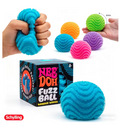 NeeDoh Fuzz Ball Wonder Waves in blue, orange, green, pink and purple with the box