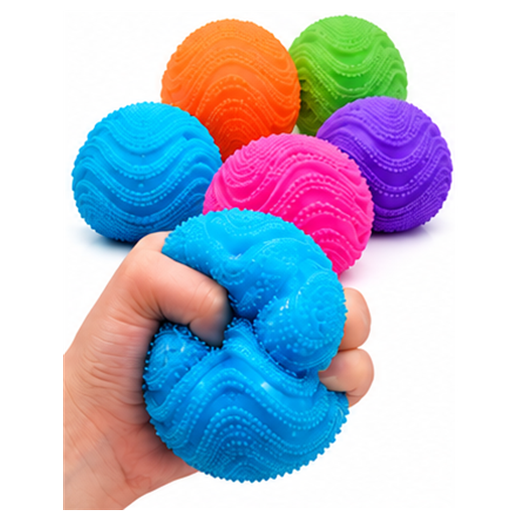 Fuzzy Wave Squishy Ball – Soft Textured Sensory Toy â€“ photo 1