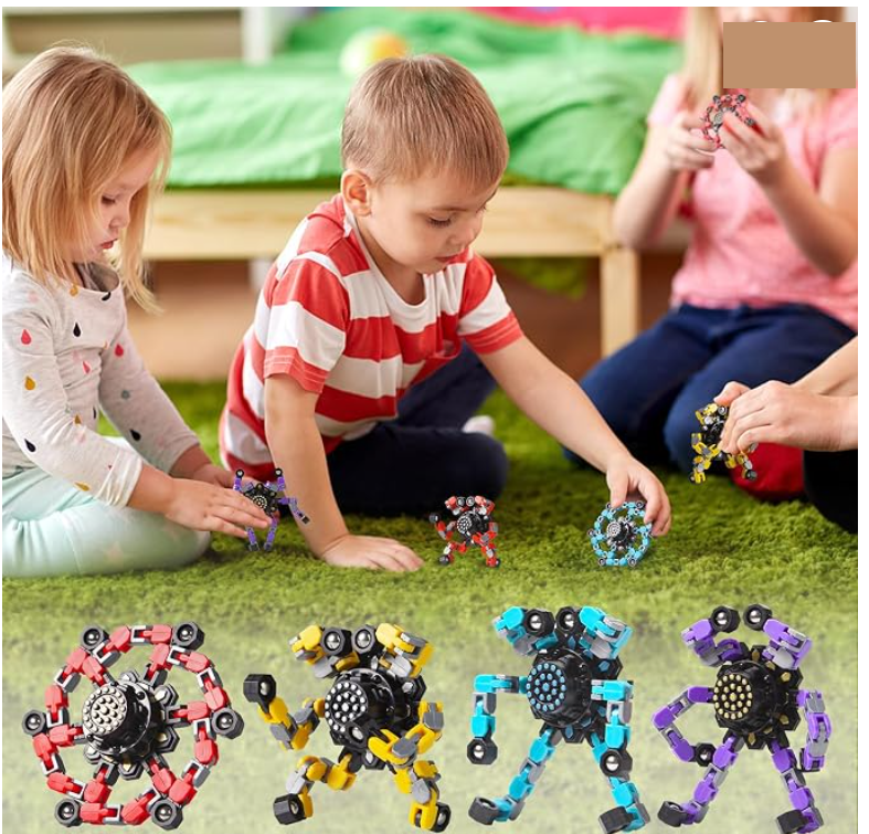 Kids playing with the spinners