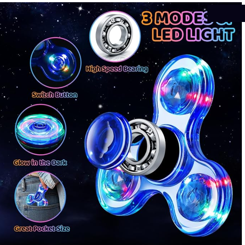 Light-up spinner with its center bearing
