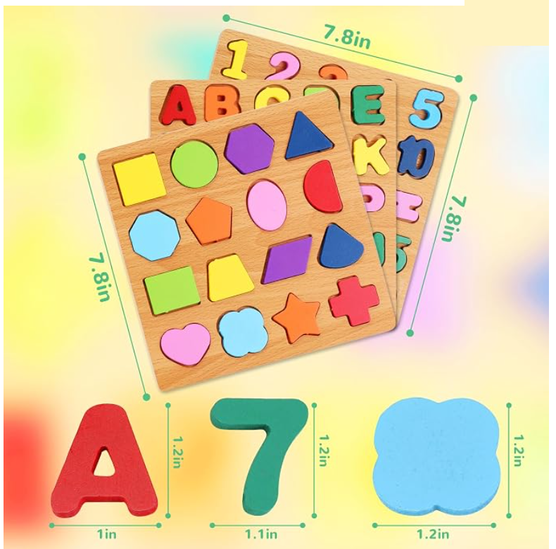 Puzzle board and piece sizes
