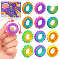 Twelve textured rotating fidget rings with the box