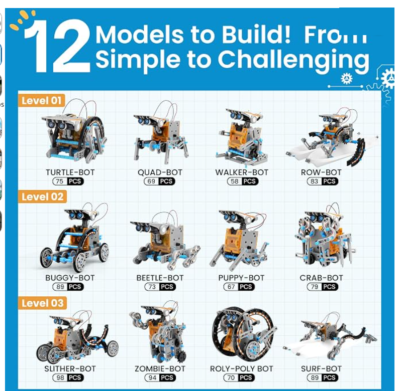 Twelve robot models you can build