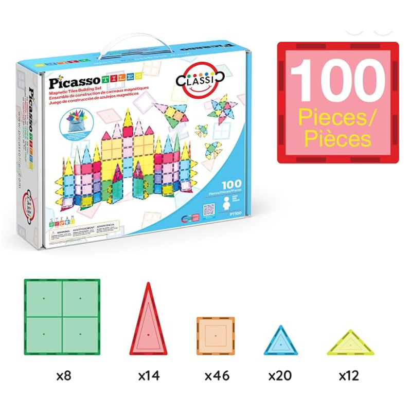100 pieces: tile shapes and counts