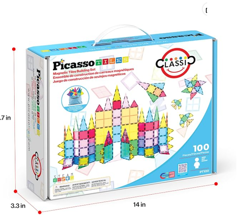 PicassoTiles box with dimensions